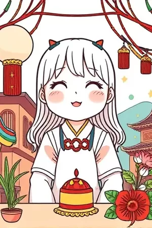 漫画《第三教室》封面插画，空荡课桌与半开的教室门缝