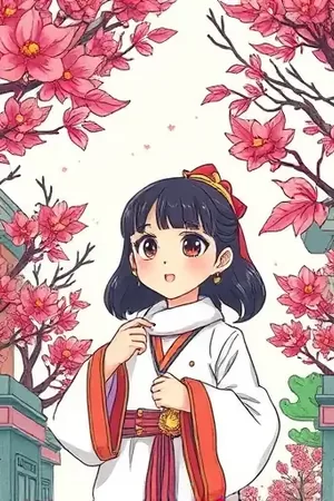 漫画《山海食肆》封面插画，木质招牌与漂浮的碗碟蒸汽
